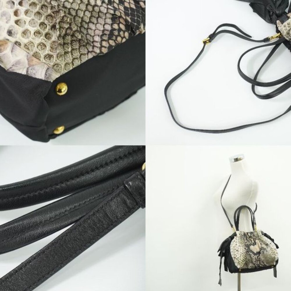 Prada Python Pattern 2-Way Shoulder Bag Handbag P… - image 6